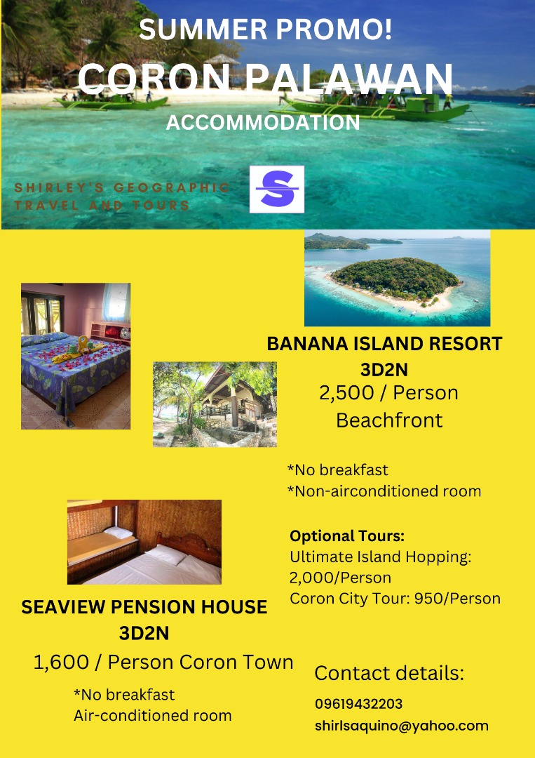 CORON, PALAWAN Land arrangement, Tickets & Vouchers, Local Attractions