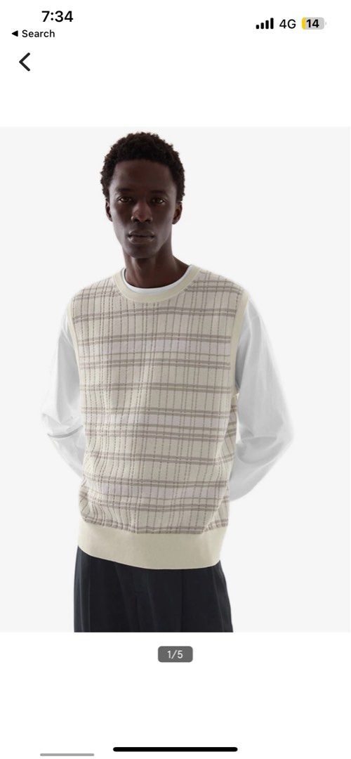 Men knitted vest top
