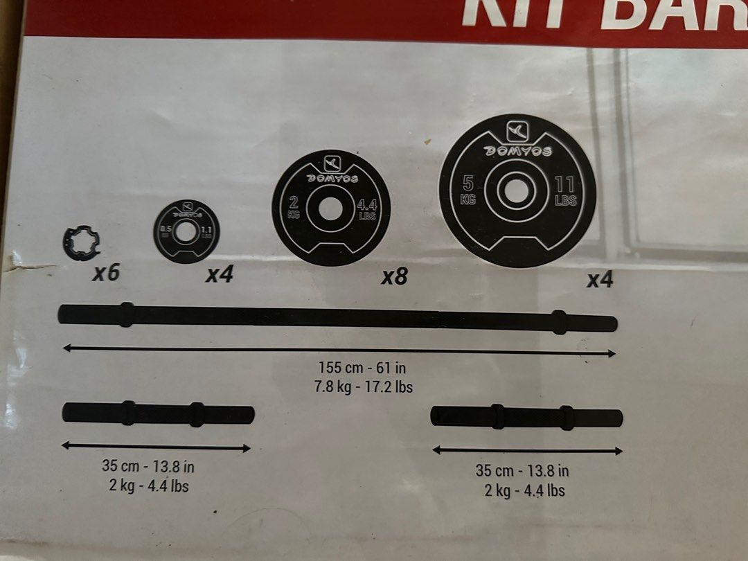 Decathlon Kit Bar 50kg (weightlifting sets), Sports Equipment, Exercise & Fitness, Weights
