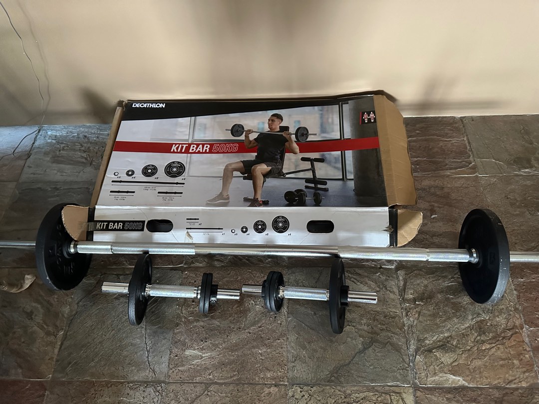 Decathlon weight on sale lifting bar