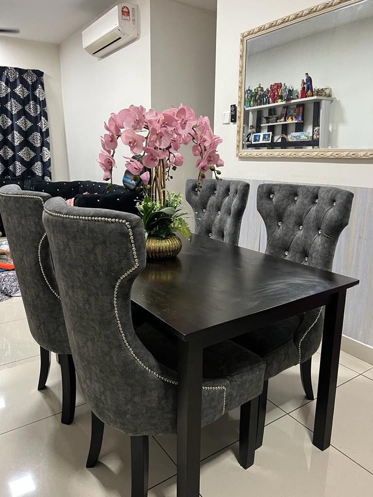 Dining Table & Chesterfield Chair, Furniture & Home Living, Furniture
