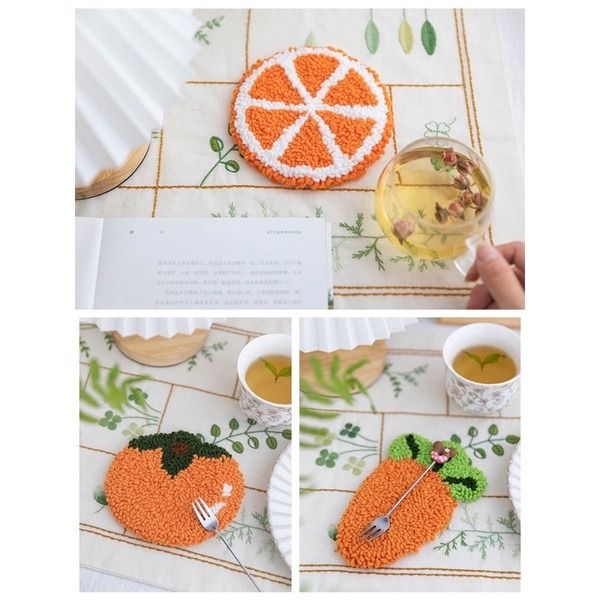 DIY Kit Tufting/ Punch Needle Coaster, Hobbies & Toys, Stationery