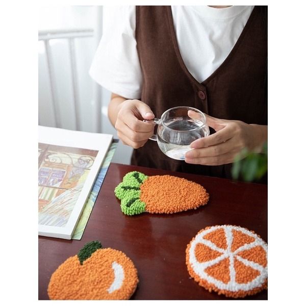 DIY Kit Tufting/ Punch Needle Coaster, Hobbies & Toys, Stationery