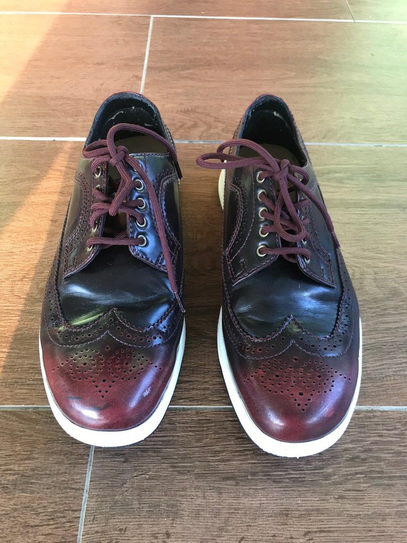 Dr. martens cherry red gabe wingtip brogue shoes discount