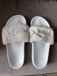 White puma slides new arrivals fur