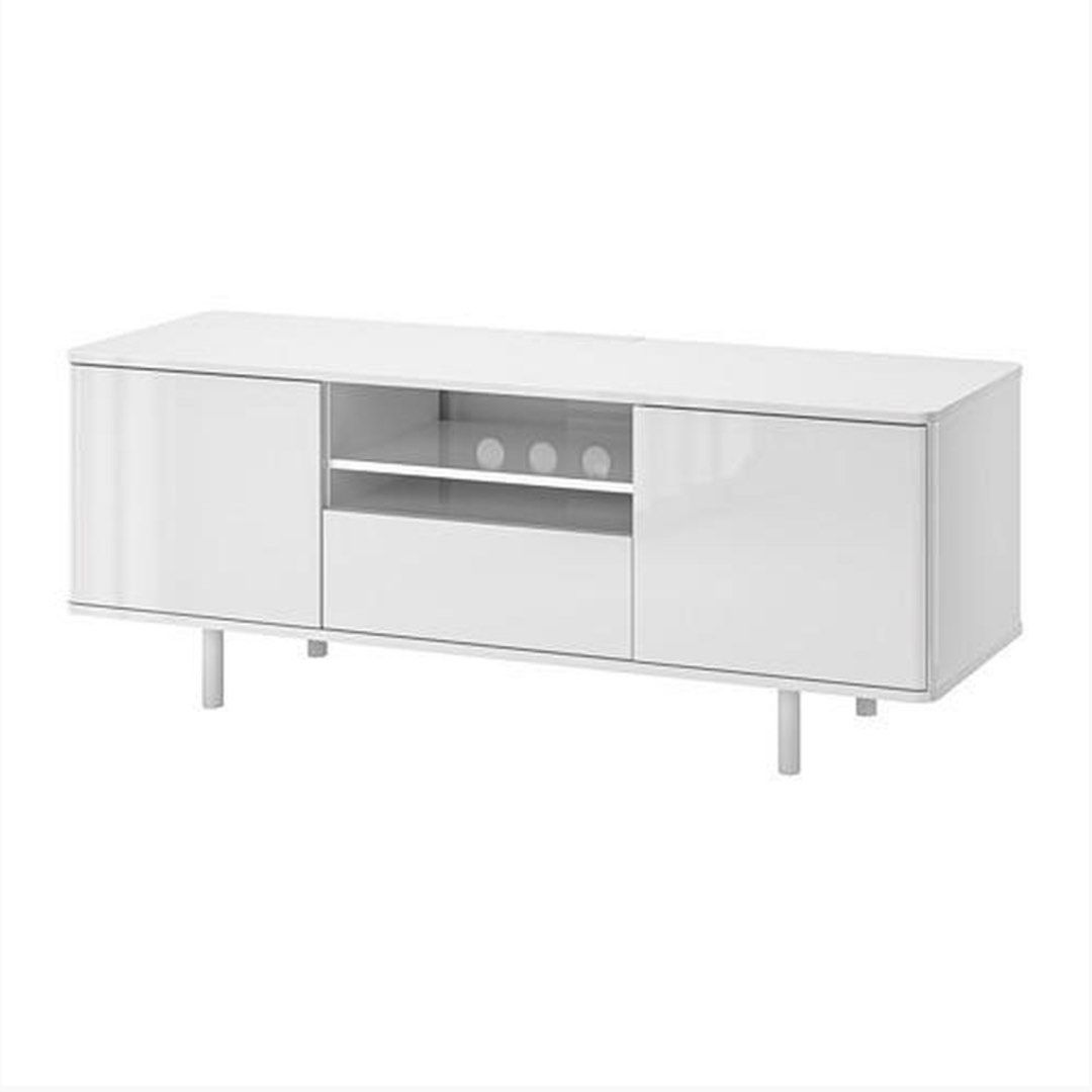 Glossy white tv console, Furniture & Home Living, Furniture, TV