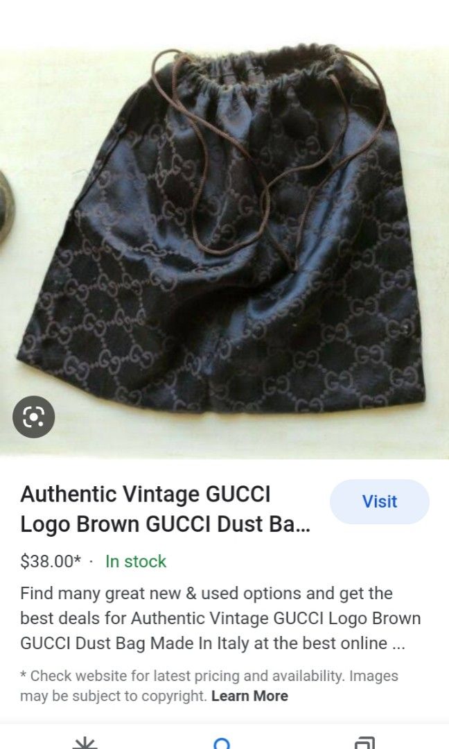 Vintage Original Brown GUCCI dust bag (code 002588) made in Italy