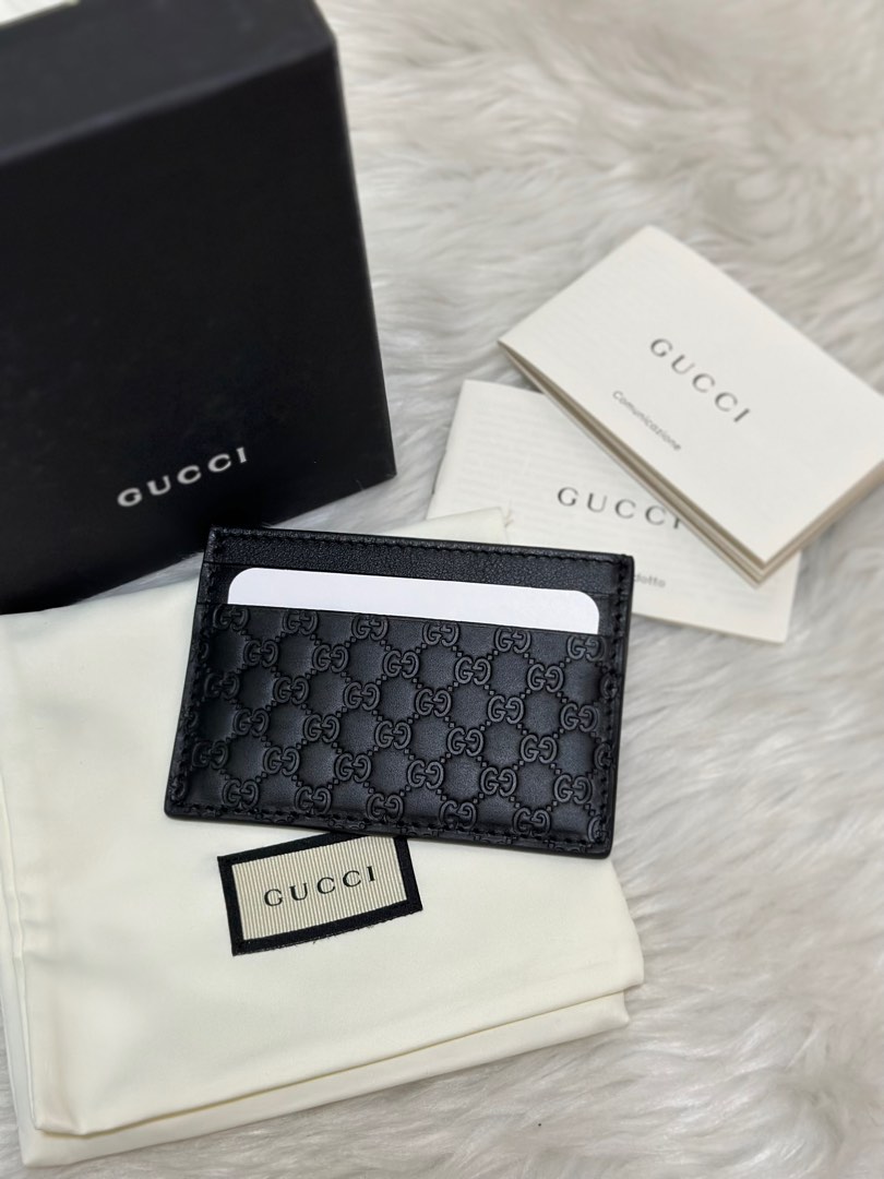 Gucci GG Guccissima Cardholder in Black Leather on Carousell