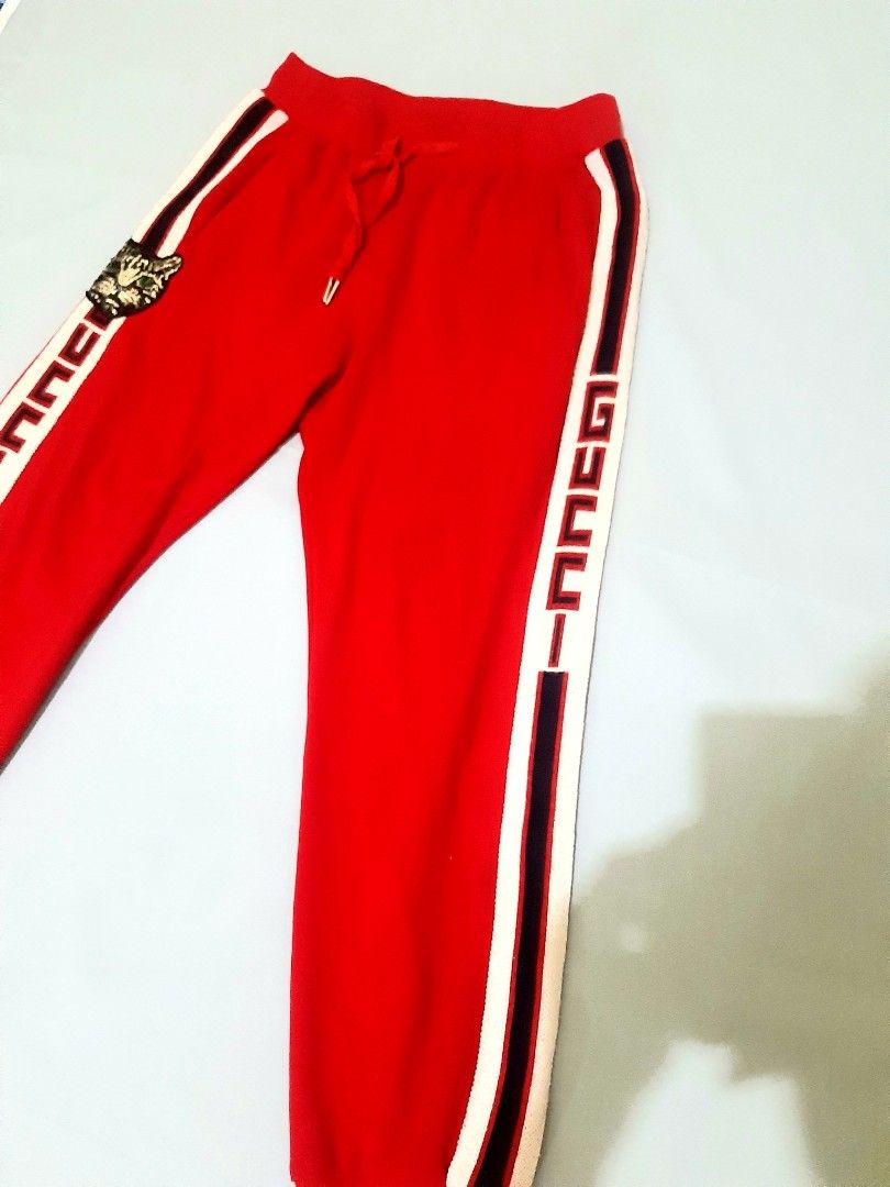 Gucci red 2024 track pants