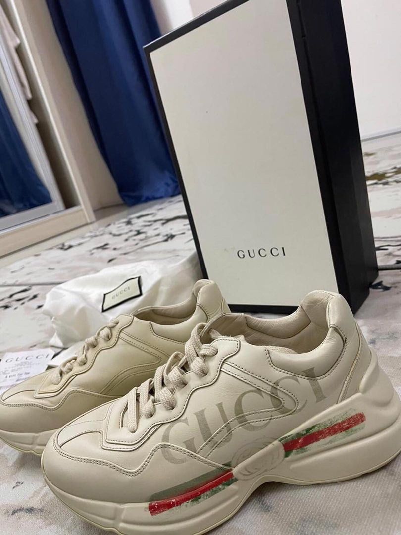 Gucci Rython Belt Logo Women s Fashion Footwear Sneakers on