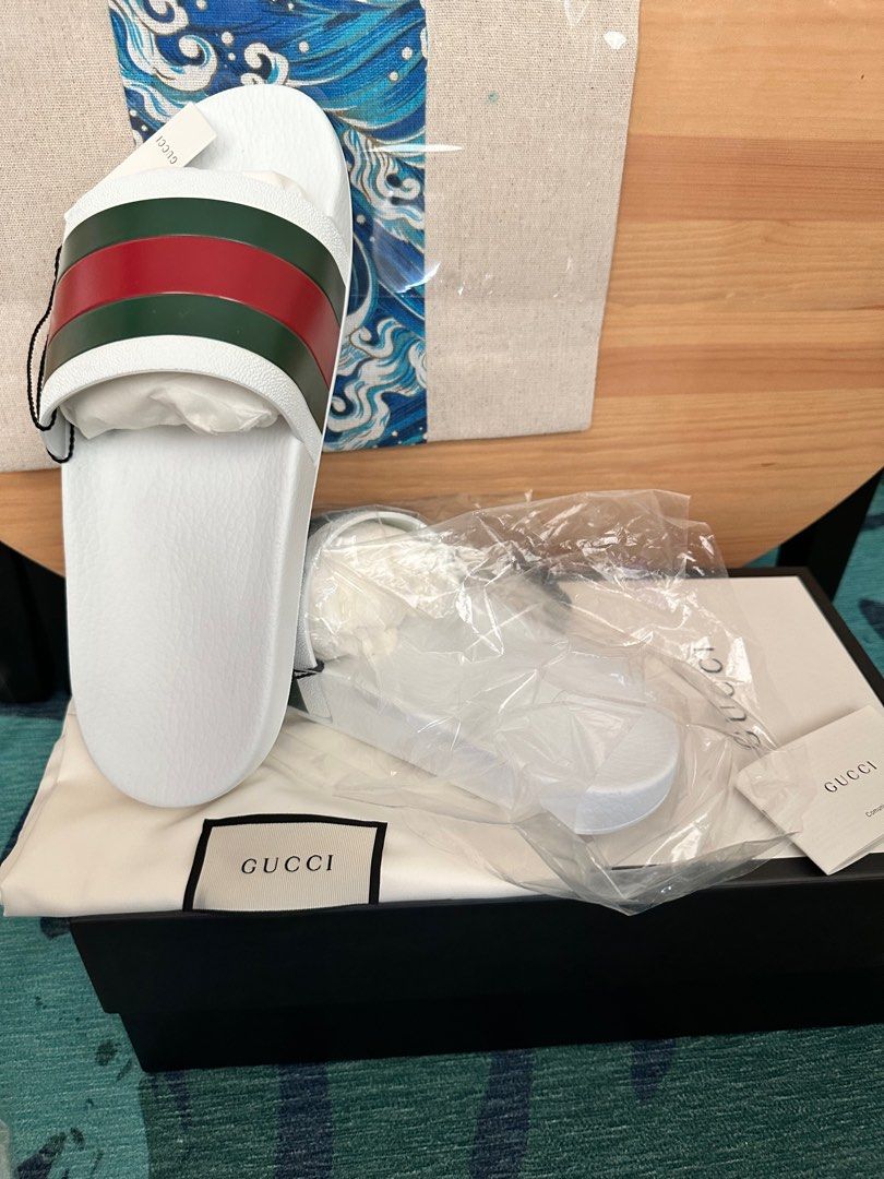 All white gucci slides online