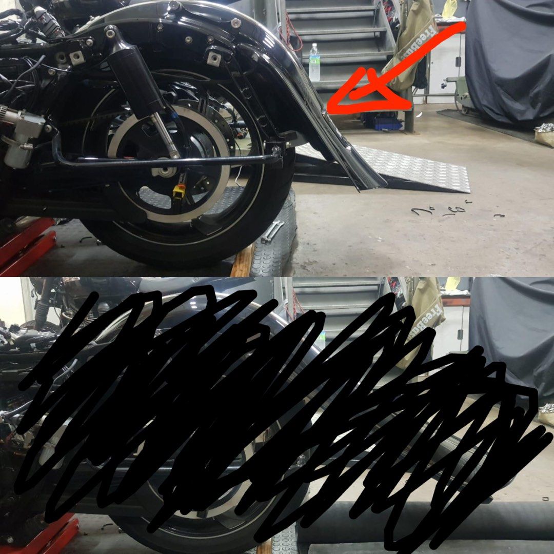Sportster stretched rear deals fender