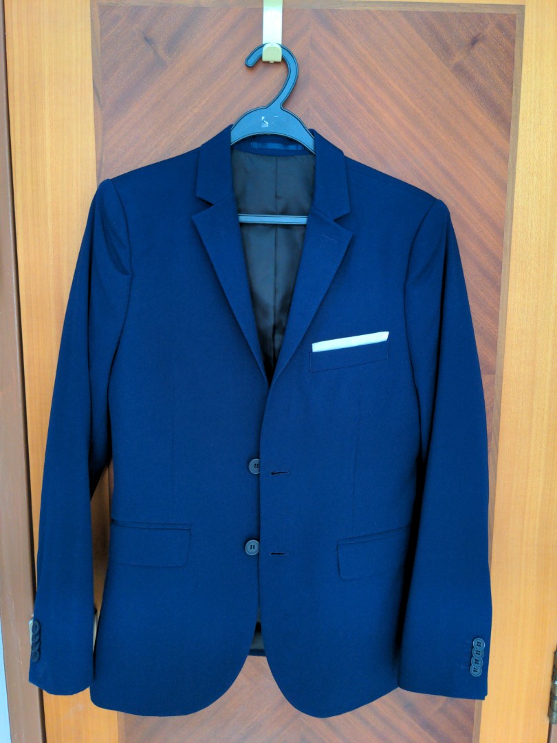 HnM Slim Fit Navy Blazer (S), Men's Fashion, Coats, Jackets and ...