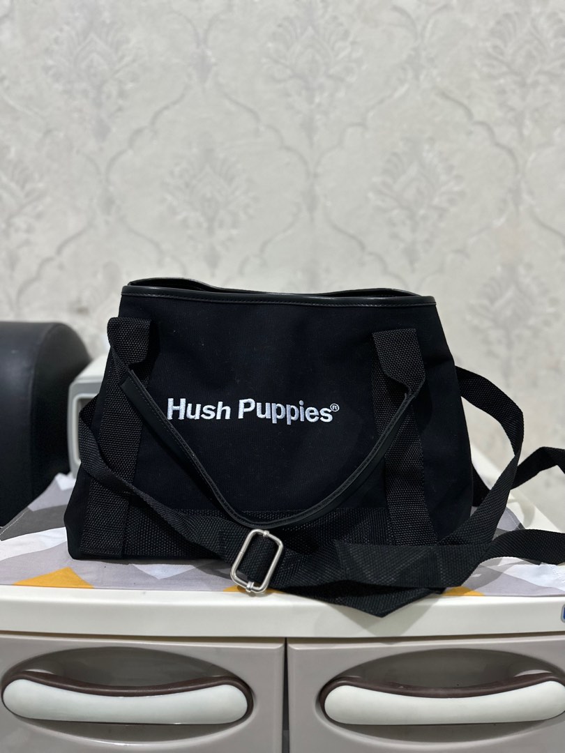 Hush Puppies Canvas Tote Bag Black, Fesyen Wanita, Tas & Dompet di