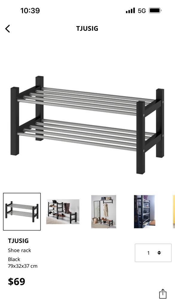 Ikea Shoe Rack white Tsusig, Furniture & Home Living, Furniture, Shelves, & Racks