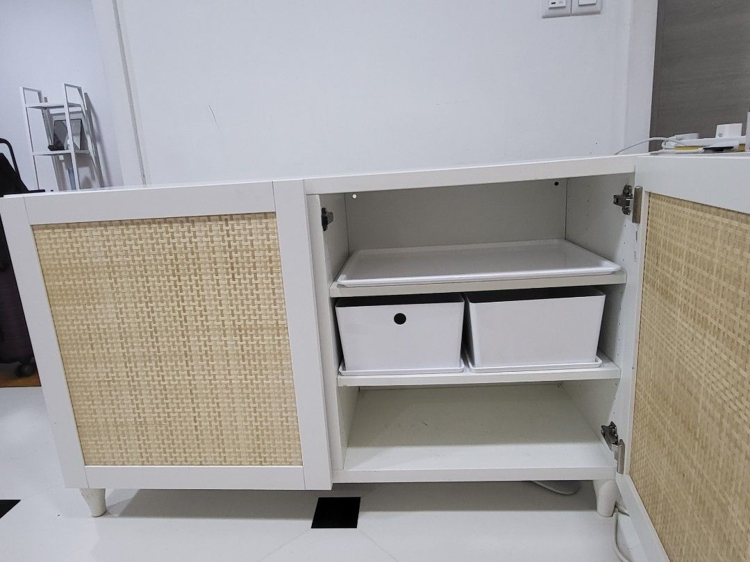 Ikea Besta with white poplar doors. Only used 10 months. Moving out of country