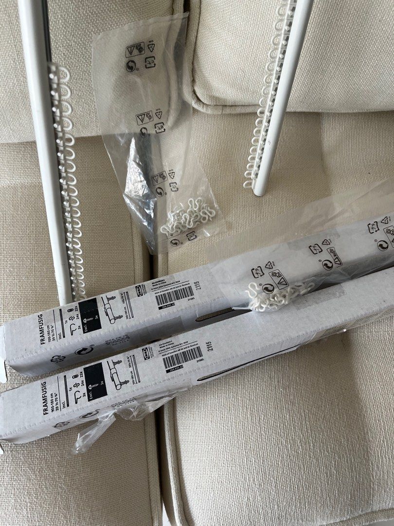 2 units IKEA Framfusig Rail with gliders for curtain, Furniture & Home Living, Home Decor