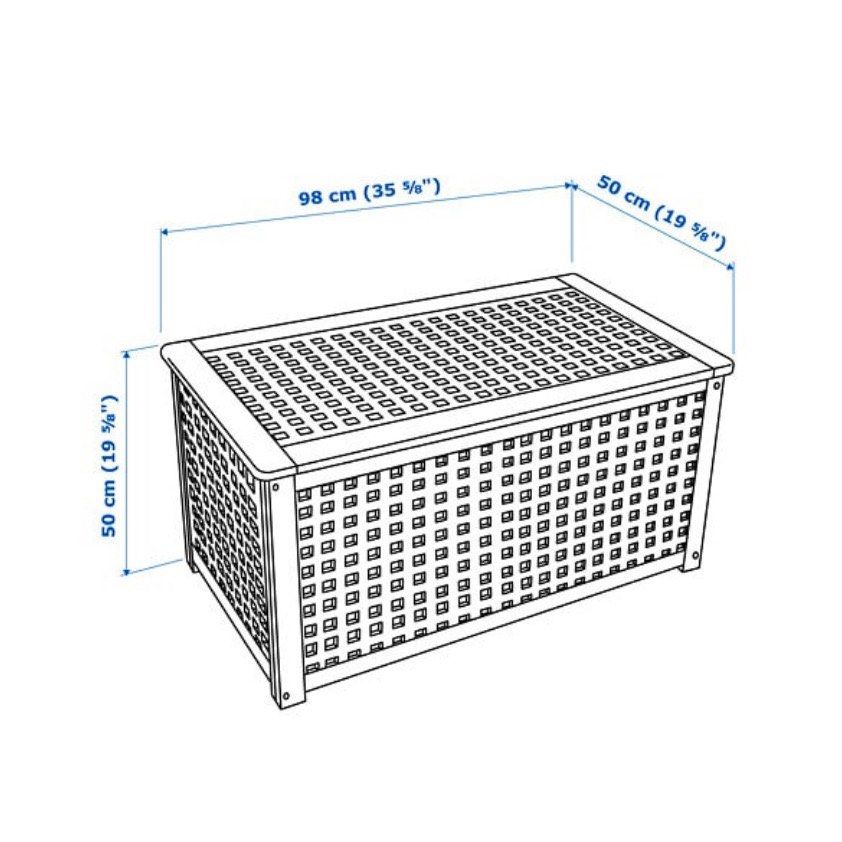 IKEA HOL Storage table, acacia, 98x50cm, Furniture & Home Living