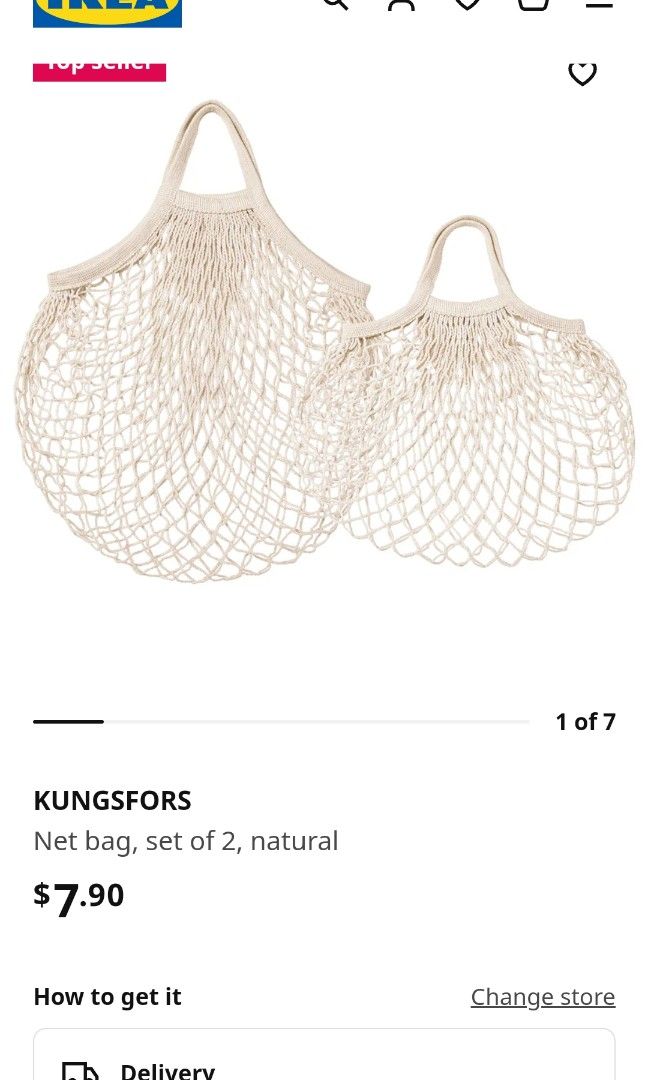 KUNGSFORS Mesh bag, set of 2, natural - IKEA