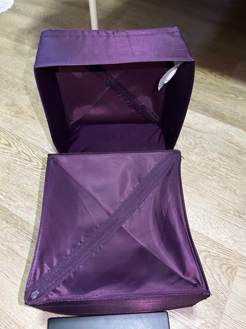 IKEA large canvas storage boxes with zipper for folding