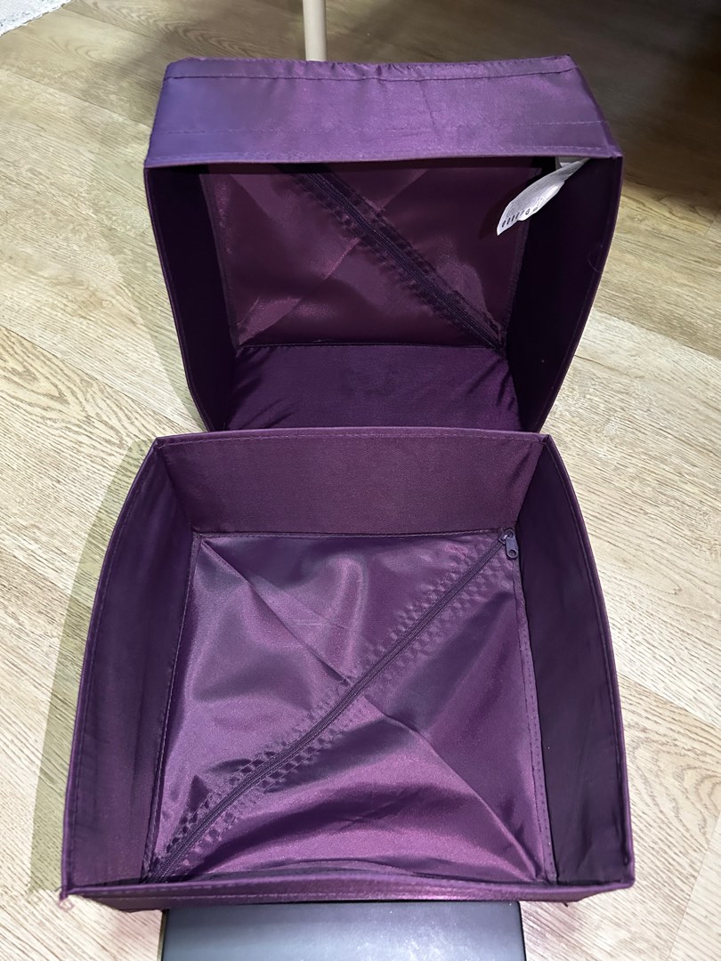 IKEA large canvas storage boxes with zipper for folding