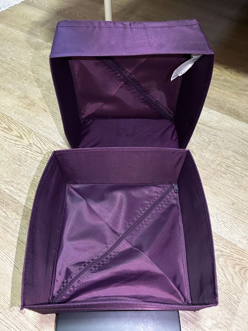 IKEA large canvas storage boxes with zipper for folding compartmentalise drawers & get