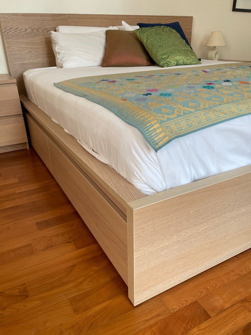 IKEA Malm King Side bed 4 drawers, Furniture & Home Living, Furniture
