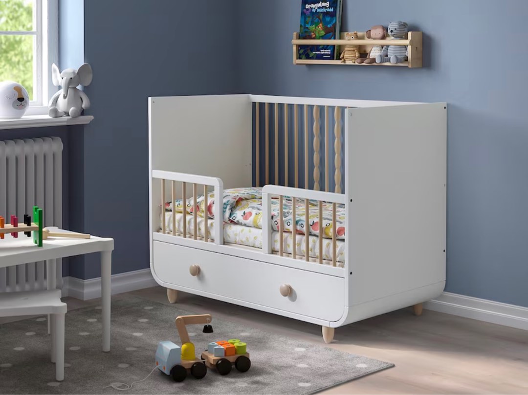 IKEA MYLLRA Cot with drawer, Babies & Kids, Baby Nursery & Kids