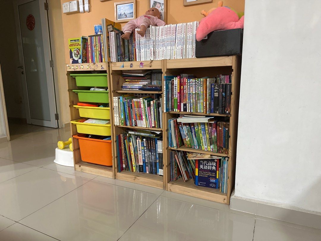 IKEA solid wood book shelves x 3, Furniture & Home Living, Furniture