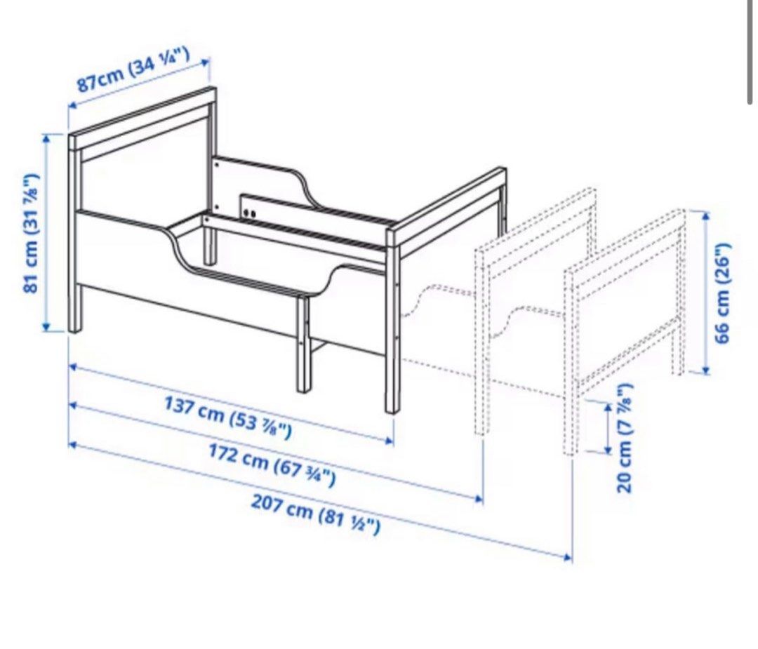 IKEA SUNDVIK Kids Extendable Bed, Babies & Kids, Baby Nursery & Kids