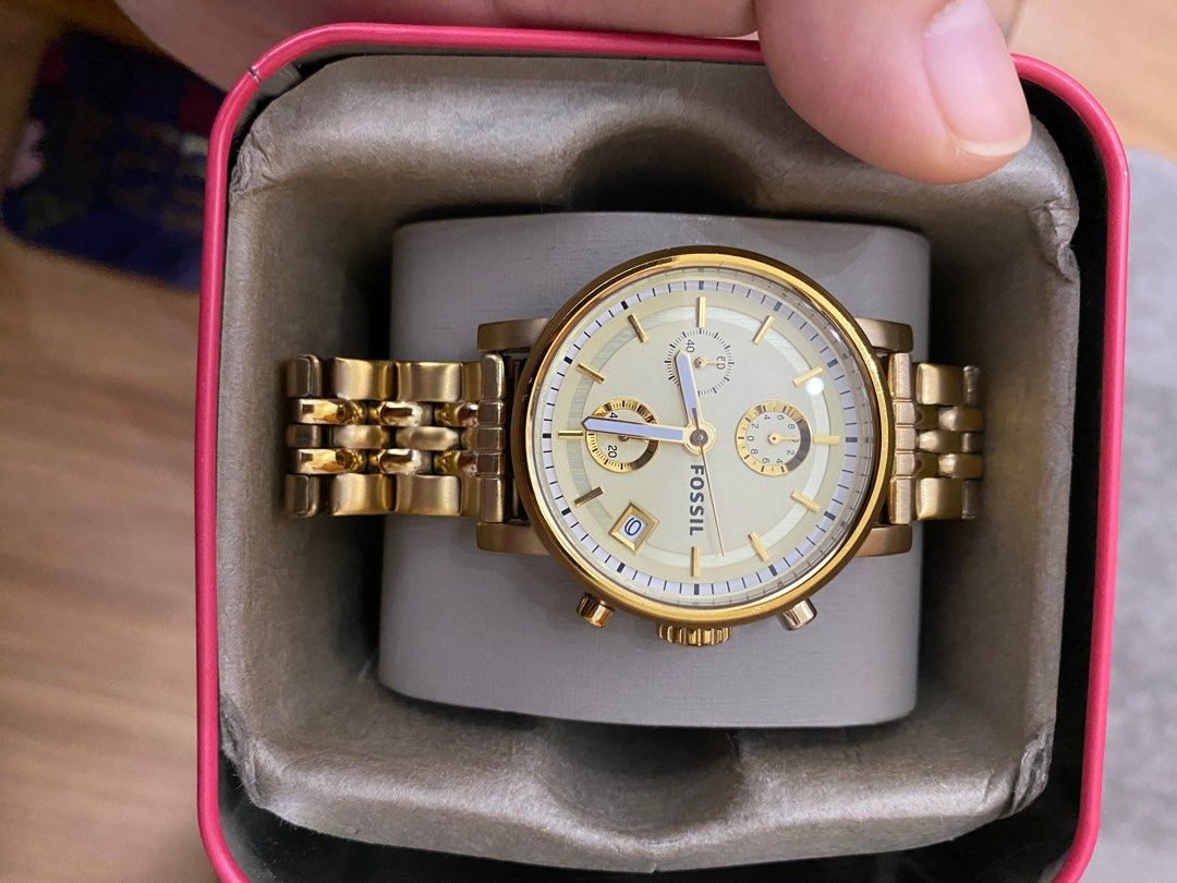 Jam Fossil boyfriend gold preloved preloved jam fossil Barang Mewah Jam Tangan di Carousell