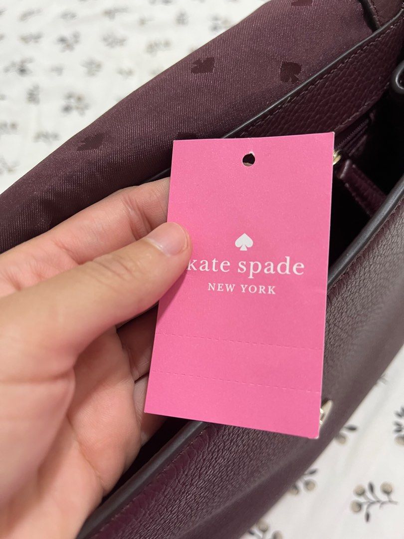 Accept instalment Kate Spade Leila Pebbled Leather Medium Flap Crossbody in Cherrywood, Women's