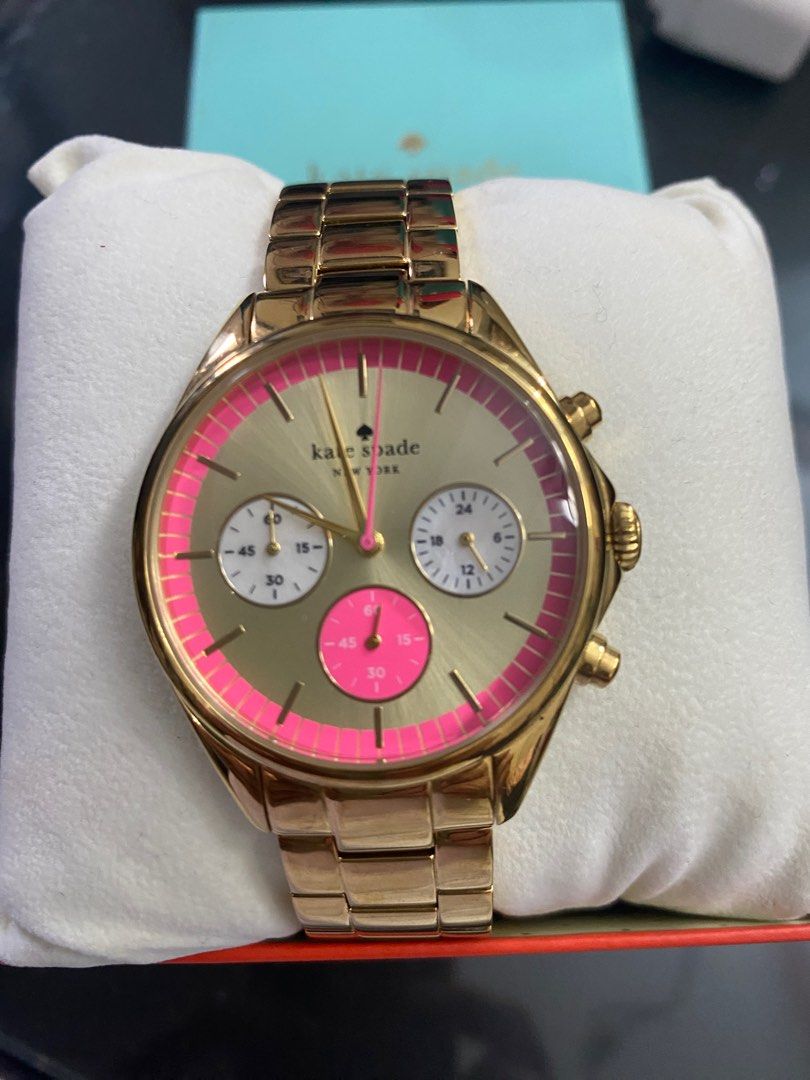 Kate Spade Live Colorfully Chronograph Gold and Pink