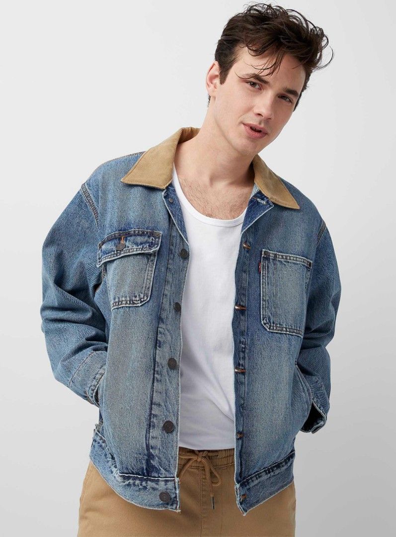 Mens corduroy denim best sale jacket