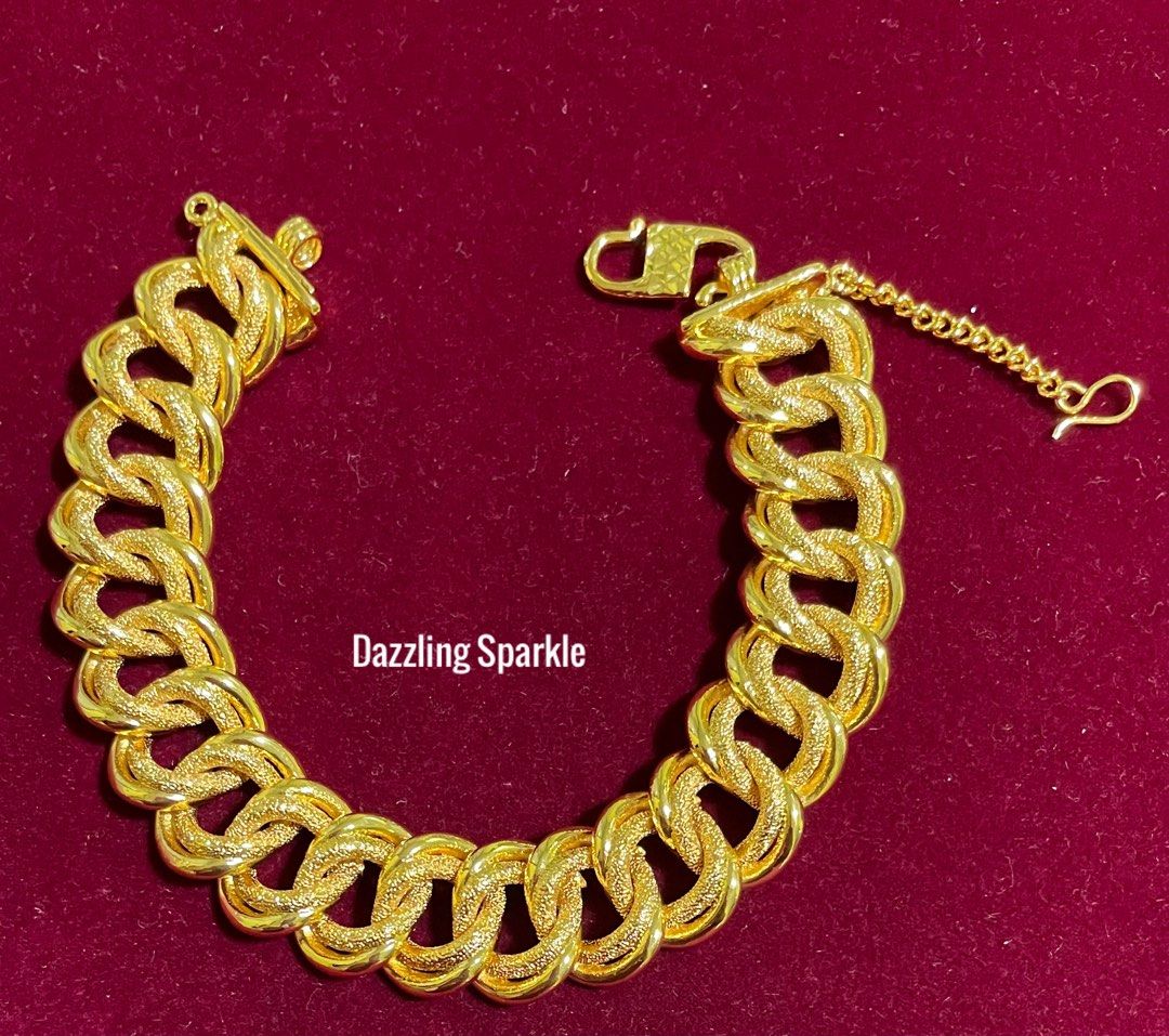 Buy Attractive Real Gold Design 1 Gram Gold Broad Bracelet Latest Imitation  Jewellery Online