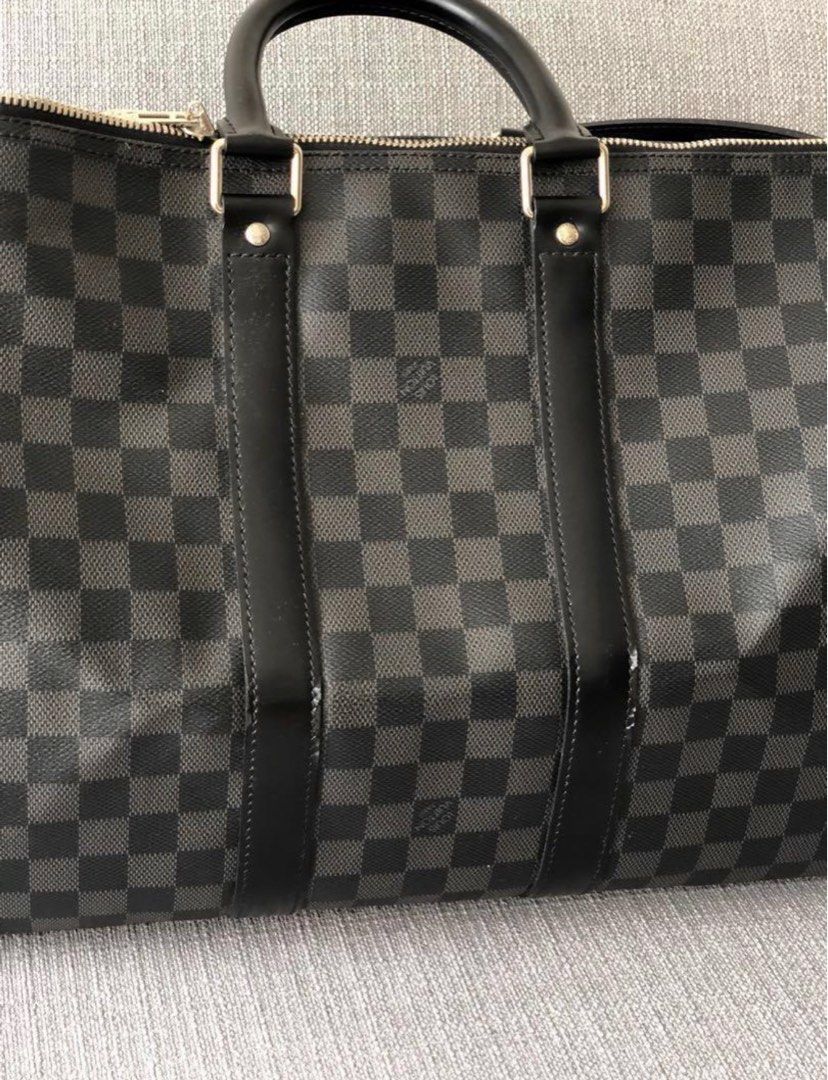 Louis Vuitton Keepall Bandouliere 45 Brown Canvas Travel Bag (Pre-Owne