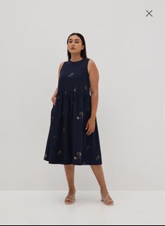 Love Bonito Daphne Embroidered Trapeze Dress in Humble Abode