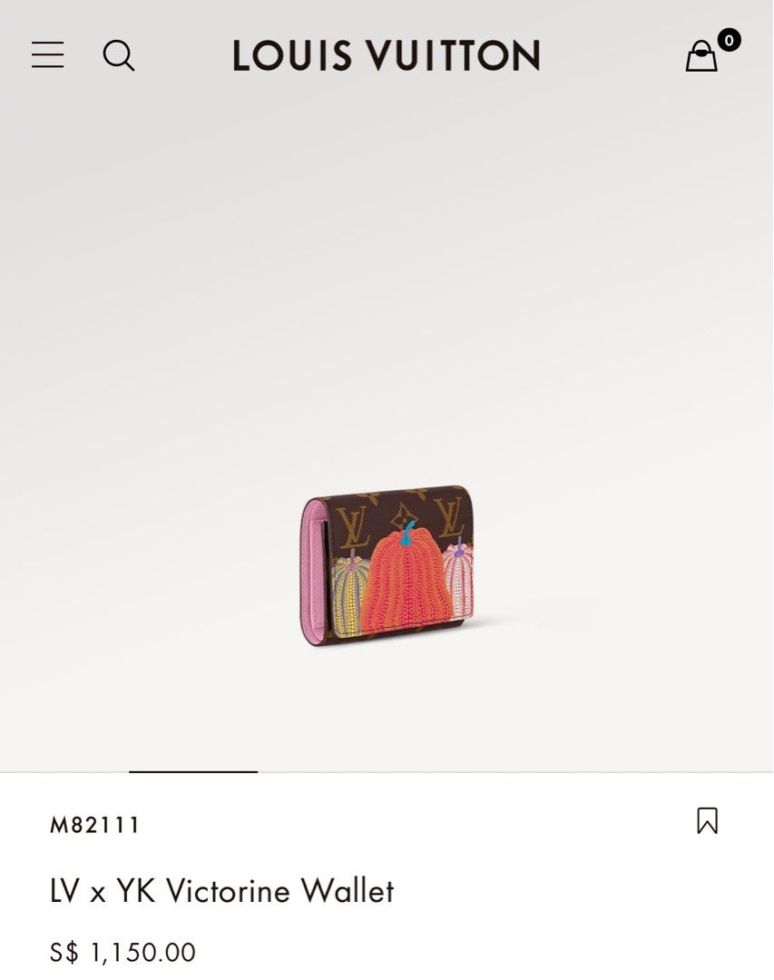Louis Vuitton M82111 LV x YK Victorine Wallet, Brown, One Size