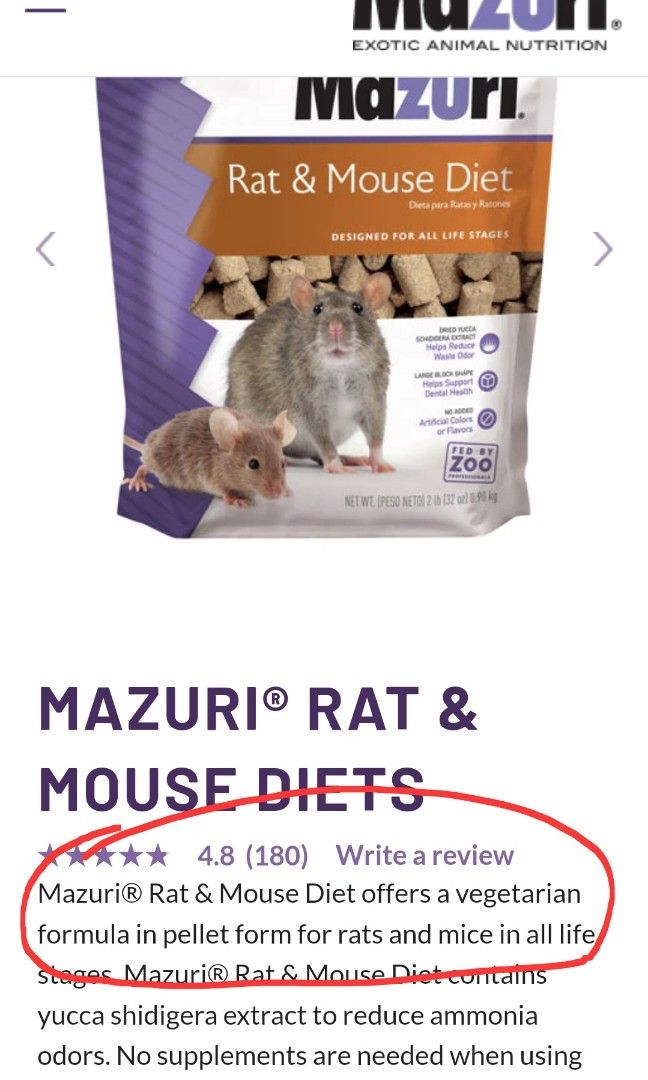 Mazuri Rodent Diet Lab Block, Hamster, Pet Supplies, Pet Food on Carousell