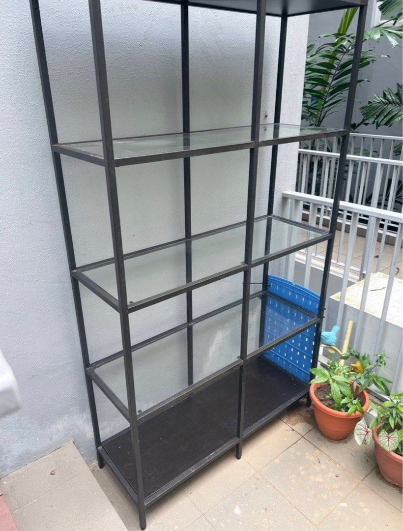 Metal & glass shelves, Furniture & Home Living, Furniture, Shelves