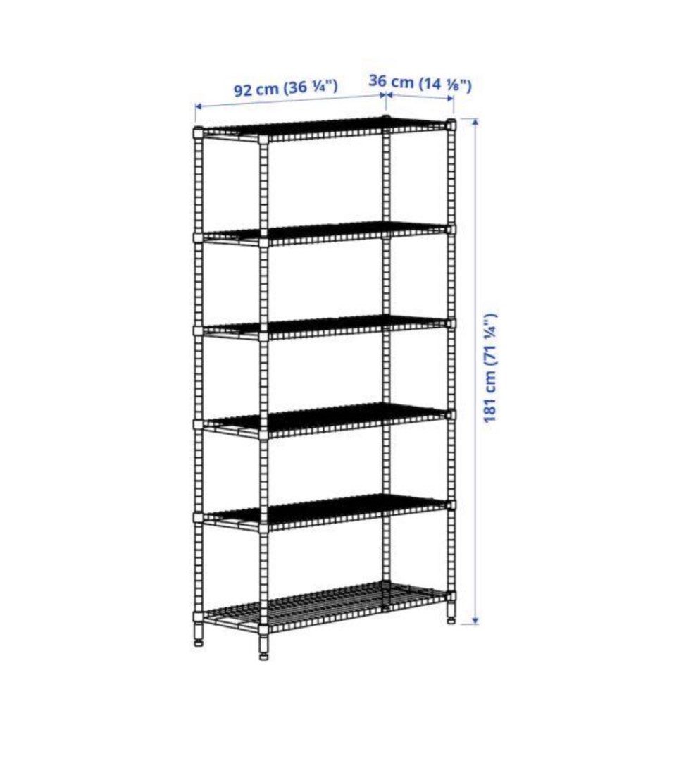Metal Rack Omar shelf ikea, Furniture & Home Living, Furniture
