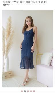 MGP Serise Swiss Dot Button Dress