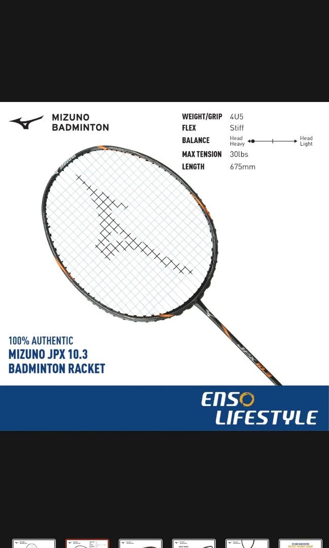 Mizuno racket on sale chart