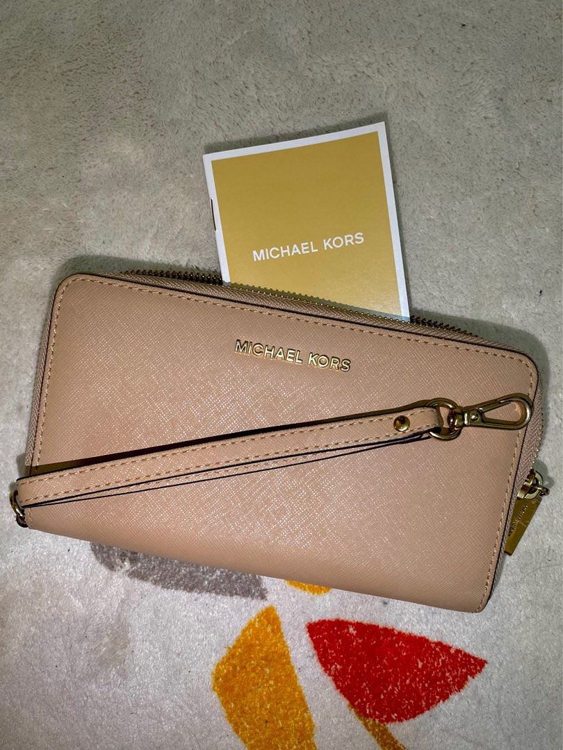 michael kors white and brown wallet