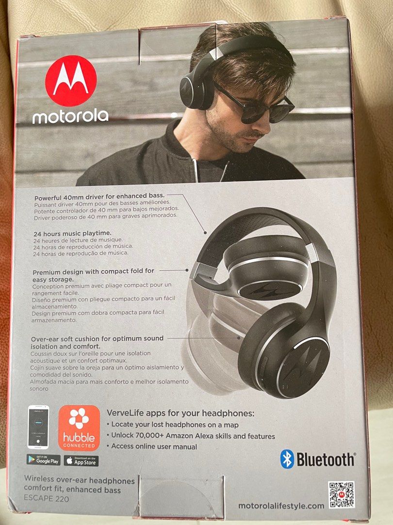 motorola wireless over ear headphones escape 220