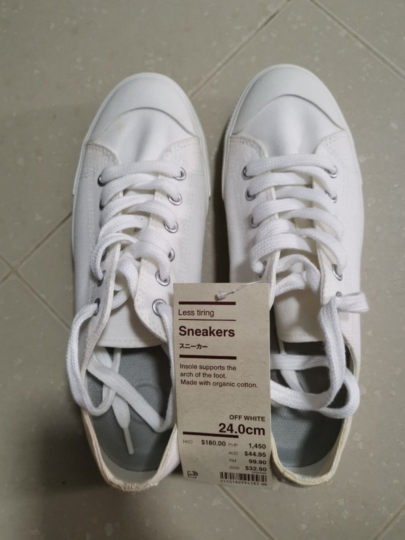 muji white sneakers