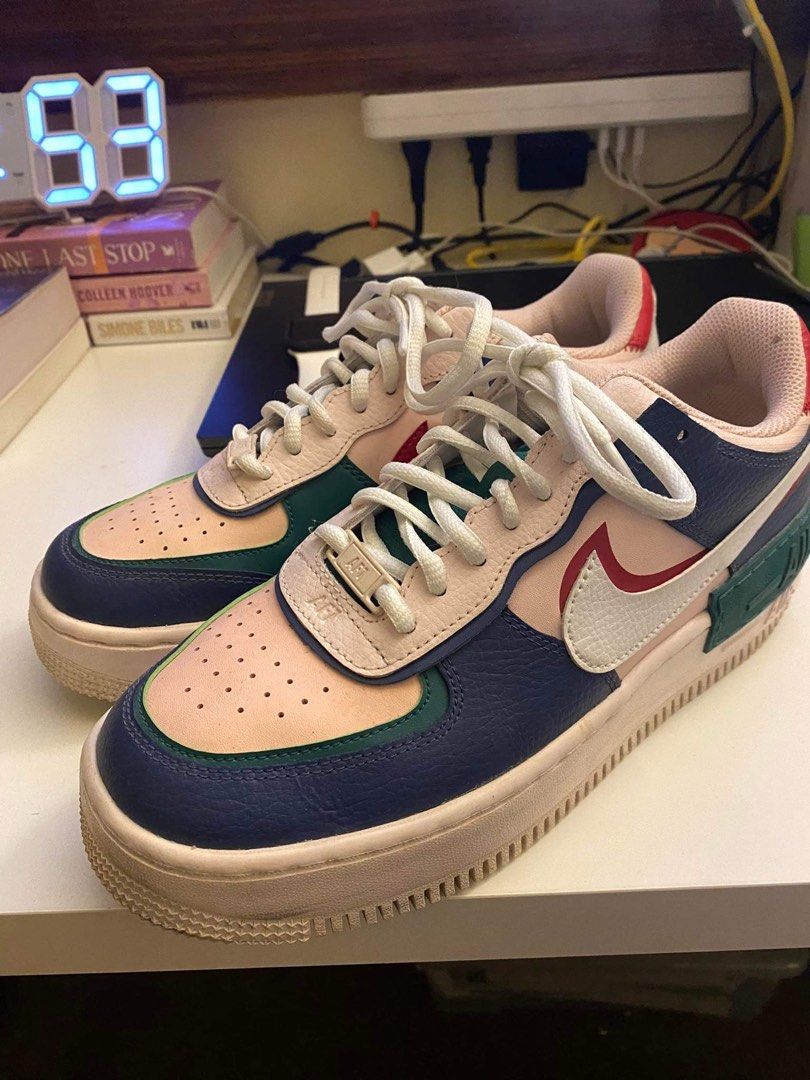 Nike air force 1 store shadow navy blue pink