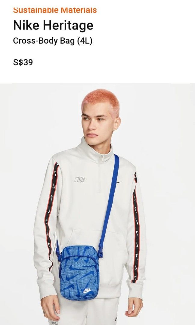 White nike online cross body bag