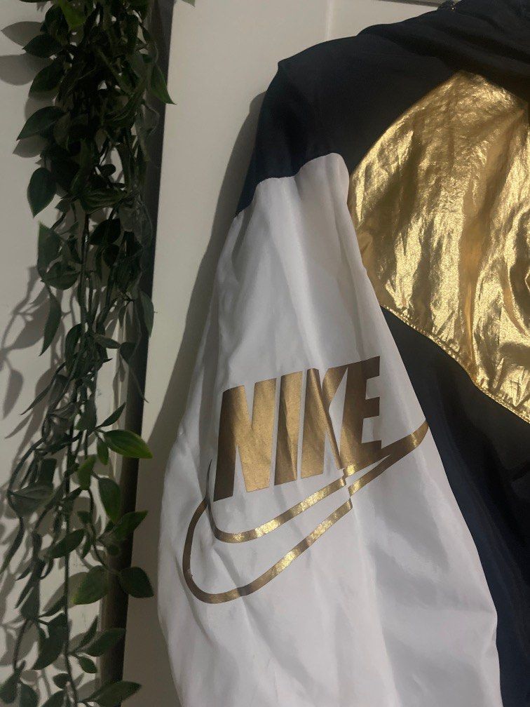 Gold and sales black nike windbreaker