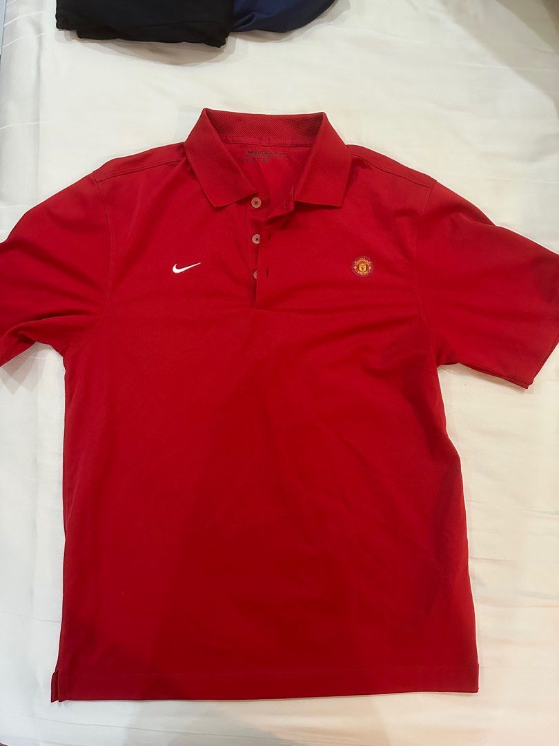 Red nike collar shirt on sale